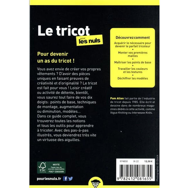 Le tricot pour les nuls 2e édition<br> Pam Allen