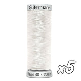 Fil à broder<br> Gütermann Rayon n°40<br> 200m x5