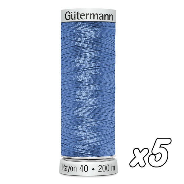 Fil à broder<br> Gütermann Rayon n°40<br> 200m x5