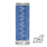 Fil à broder<br> Gütermann Rayon n°40<br> 200m x5