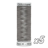 Fil à broder<br> Gütermann Rayon n°40<br> 200m x5