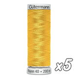 Fil à broder<br> Gütermann Rayon n°40<br> 200m x5