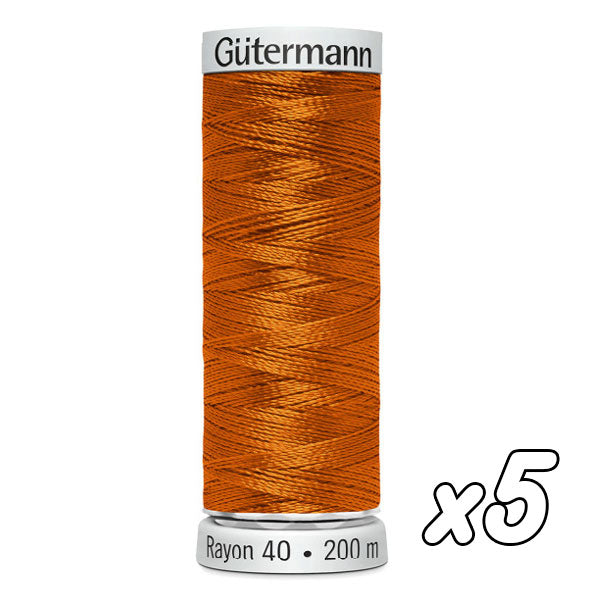 Fil à broder<br> Gütermann Rayon n°40<br> 200m x5