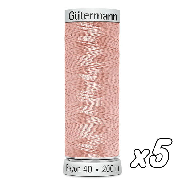Fil à broder<br> Gütermann Rayon n°40<br> 200m x5