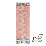 Fil à broder<br> Gütermann Rayon n°40<br> 200m x5