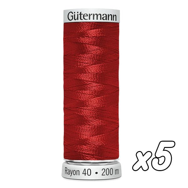 Fil à broder<br> Gütermann Rayon n°40<br> 200m x5