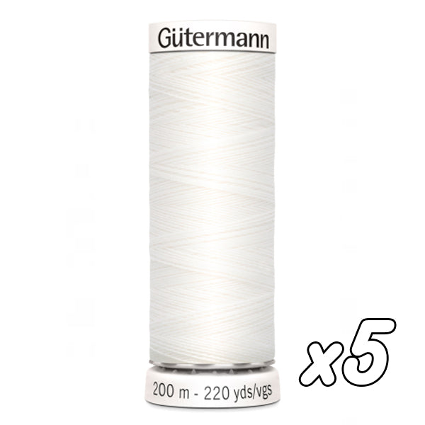 Fil à coudre<br> Gütermann Creativ n°100<br> 100m ou 200m x5