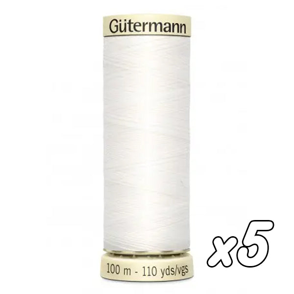 Fil à coudre<br> Gütermann Creativ n°100<br> 100m ou 200m x5