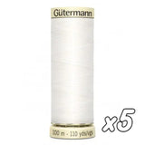 Fil à coudre<br> Gütermann Creativ n°100<br> 100m ou 200m x5