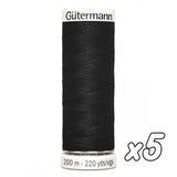 Fil à coudre<br> Gütermann Creativ n°100<br> 100m ou 200m x5