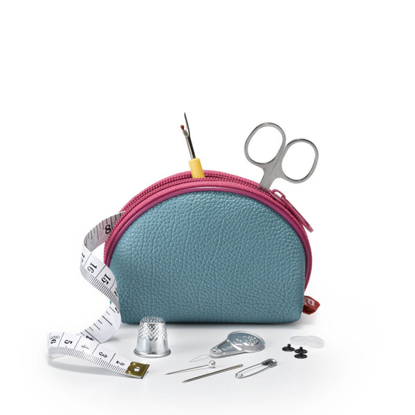 Trousse de couture imitation Cuir Bleu - Atelier de la Machine à Coudre