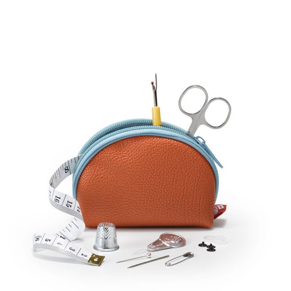 Trousse de couture imitation Cuir Orange - Atelier de la Machine à Coudre