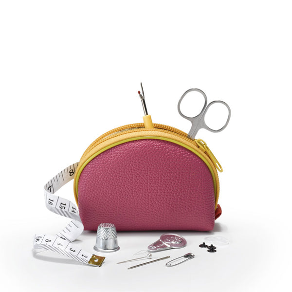 Trousse de couture imitation Cuir Fuchsia - Atelier de la Machine à Coudre