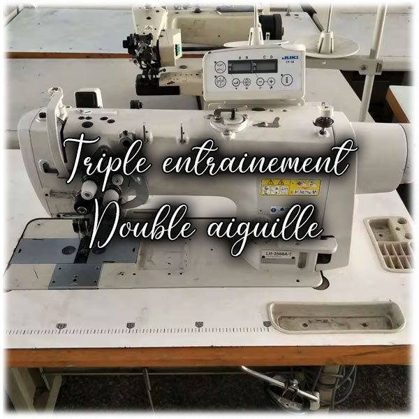 Machine à coudre triple entrainement double aiguille