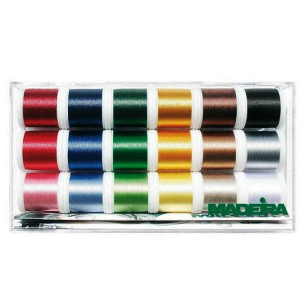 18 Bobines Fil à Broderie Métallique Madeira – N°40 – 200 Mètres – Neuf En Boîte