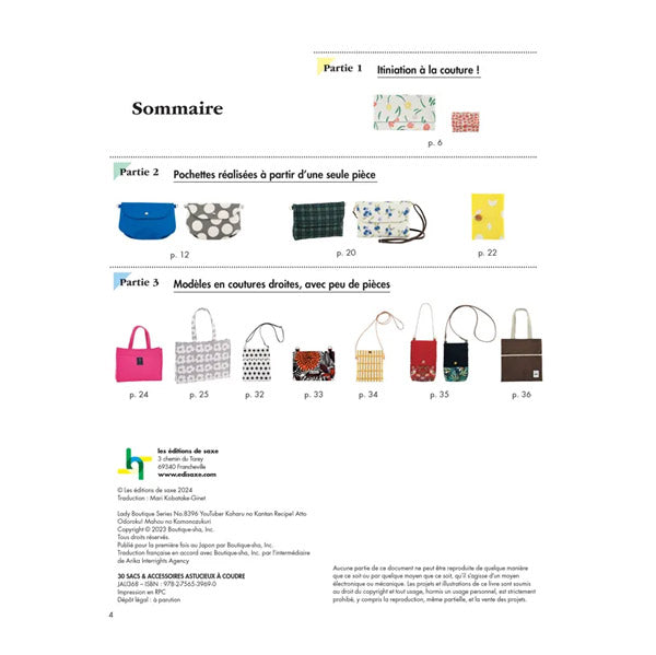 30 sacs et accessoires astucieux à coudre<br> Koharu