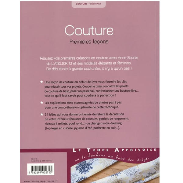 Couture premières leçons<br> Atelier 13